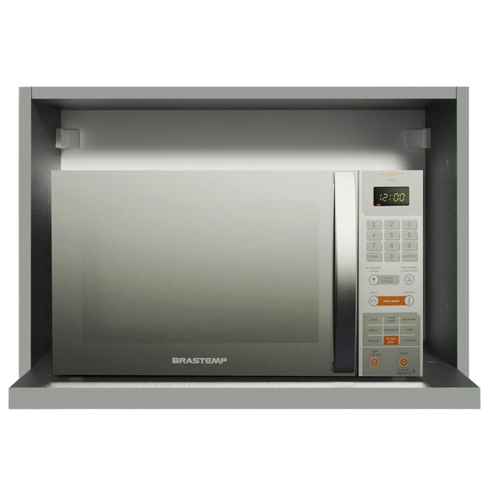 Armário de Cozinha Aéreo 60 cm com Nicho para Forno Cinza Nice Madesa