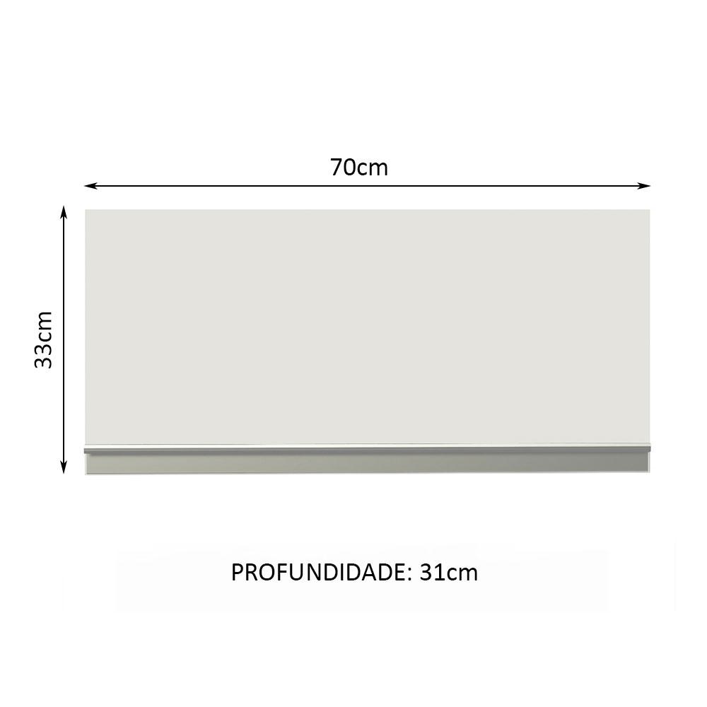 Armário de Cozinha Aéreo 70 cm 1 Porta Basculante Branco Glamy Madesa