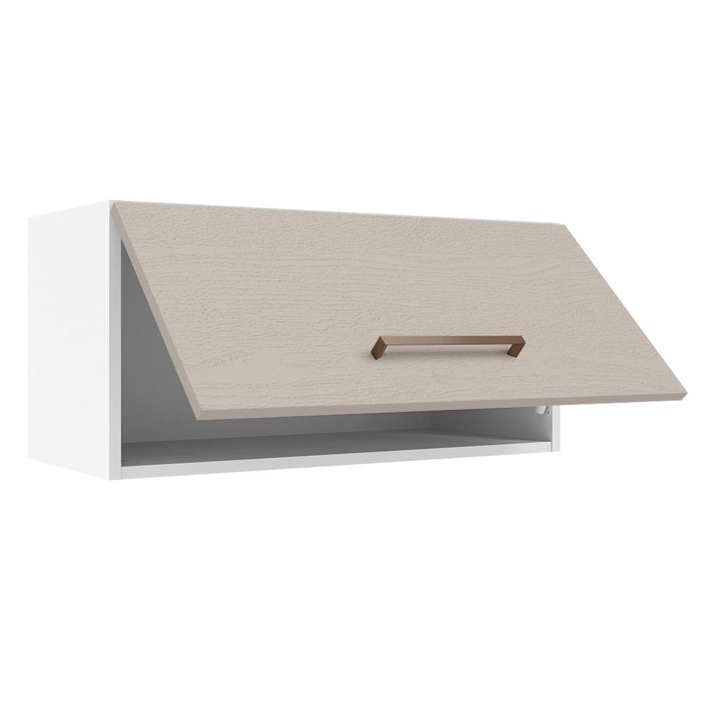 Armário de Cozinha Aéreo 70 cm 1 Porta Basculante Branco/Crema Agata Madesa