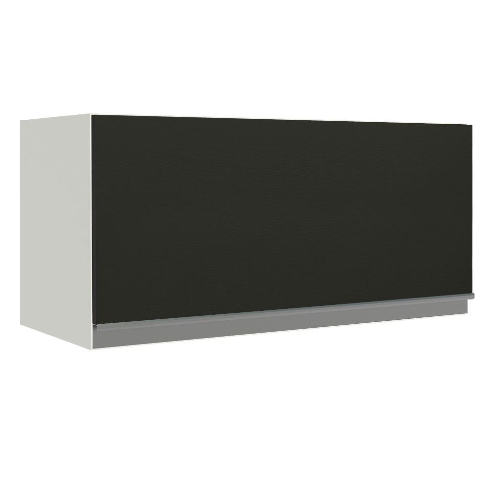Armário de Cozinha Aéreo 70 cm 1 Porta Basculante Branco/Preto Glamy Madesa