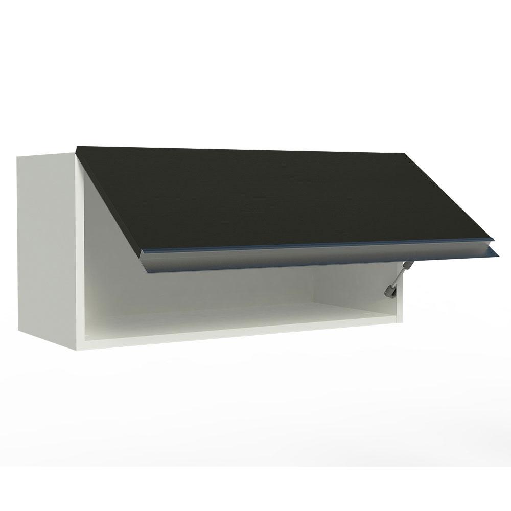 Armário de Cozinha Aéreo 70 cm 1 Porta Basculante Branco/Preto Glamy Madesa
