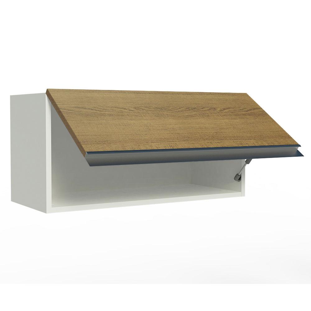 Armário de Cozinha Aéreo 70 cm 1 Porta Basculante Branco/Rustic Glamy Madesa