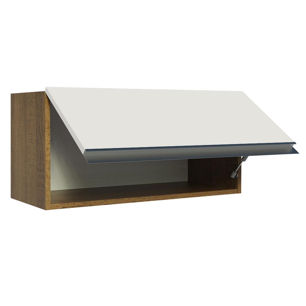 Armário de Cozinha Aéreo 70 cm 1 Porta Basculante Rustic/Branco Glamy Madesa