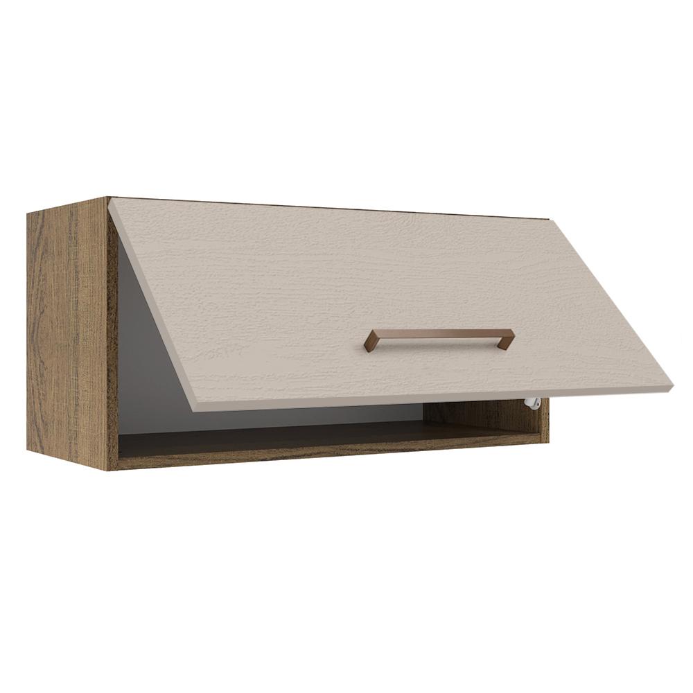 Armário de Cozinha Aéreo 70 cm 1 Porta Basculante Rustic/Crema Agata Madesa