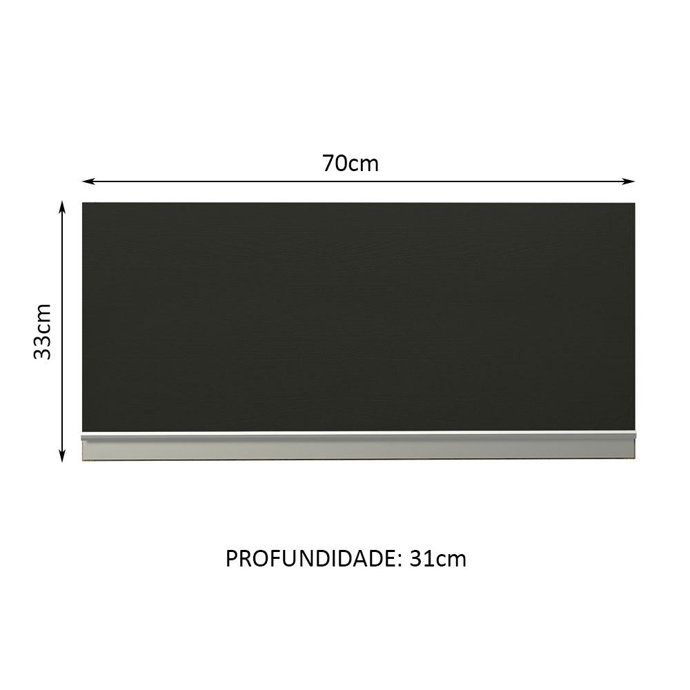 Armário de Cozinha Aéreo 70 cm 1 Porta Basculante Rustic/Preto Glamy Madesa