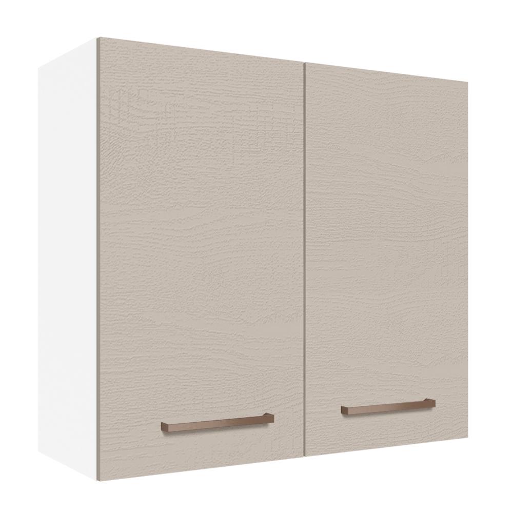 Armário de Cozinha Aéreo 70 cm 2 Portas Branco/Crema Agata Madesa