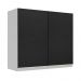 Armário de Cozinha Aéreo 70 cm 2 Portas Branco/Preto Glamy Madesa
