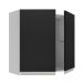 Armário de Cozinha Aéreo 70 cm 2 Portas Branco/Preto Glamy Madesa