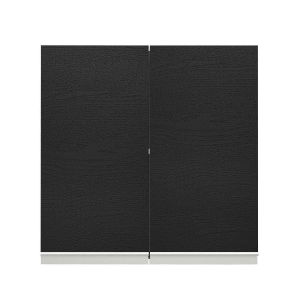 Armário de Cozinha Aéreo 70 cm 2 Portas Branco/Preto Glamy Madesa