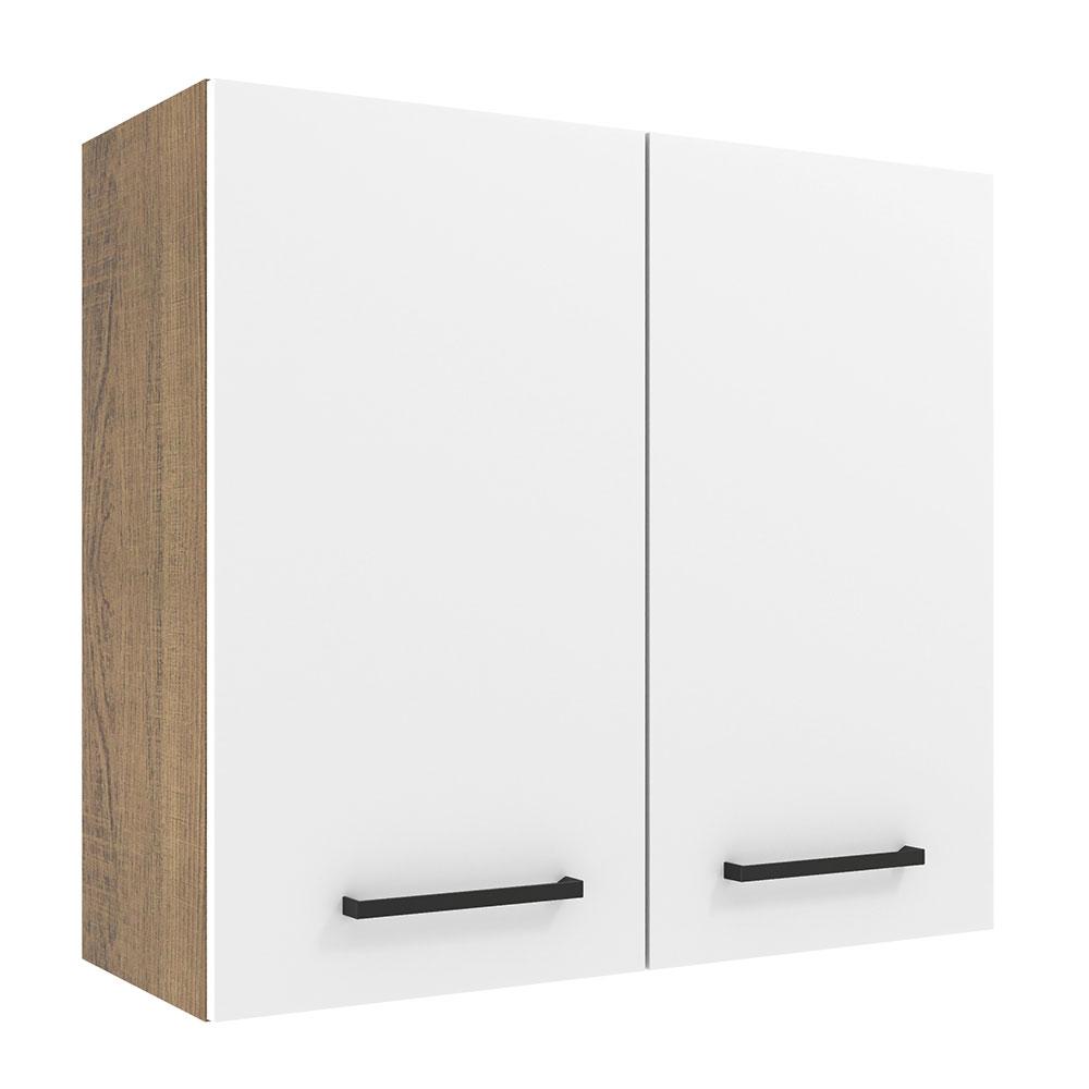Armário de Cozinha Aéreo 70 cm 2 Portas Rustic/Branco Agata Madesa
