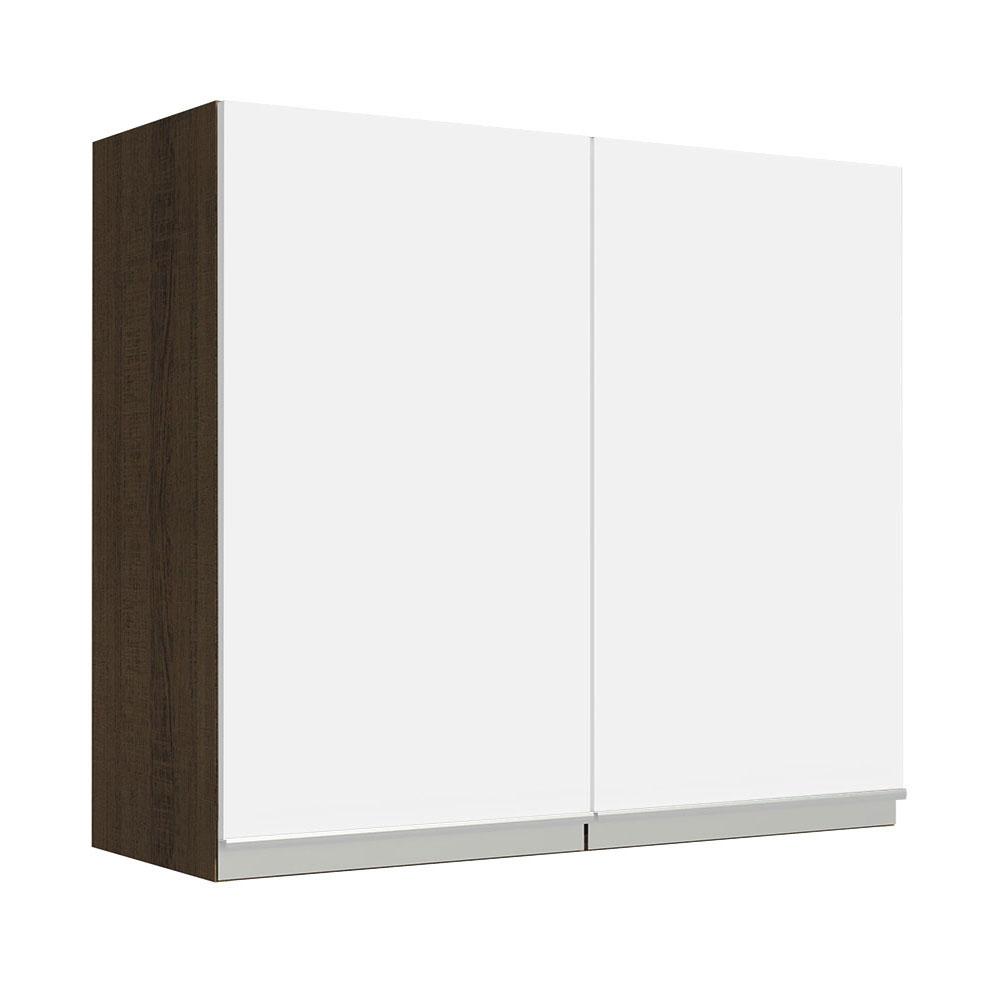 Armário de Cozinha Aéreo 70 cm 2 Portas Rustic/Branco Glamy Madesa