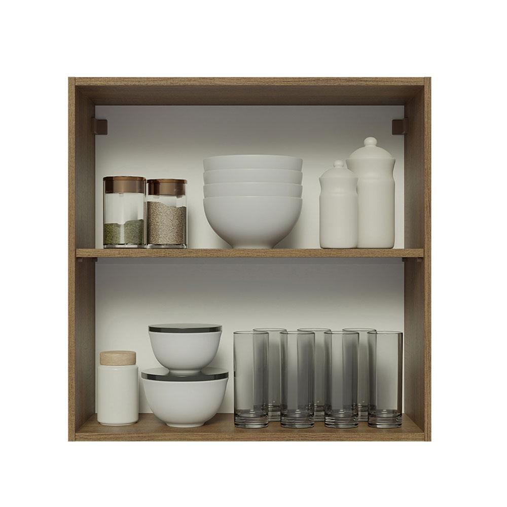 Armário de Cozinha Aéreo 70 cm 2 Portas Rustic/Branco Glamy Madesa