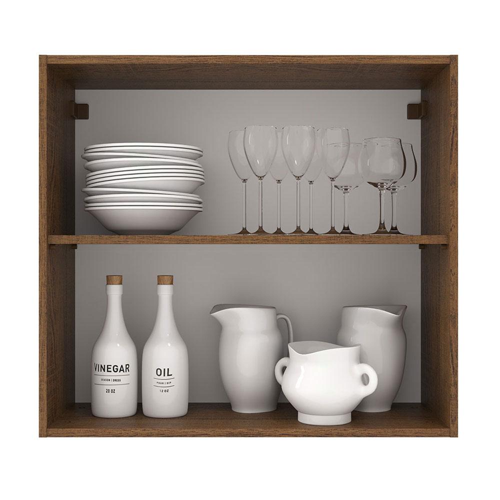 Armário de Cozinha Aéreo 70 cm 2 Portas Rustic/Cinza Agata Madesa