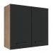 Armário de Cozinha Aéreo 70 cm 2 Portas Rustic/Preto Agata Madesa