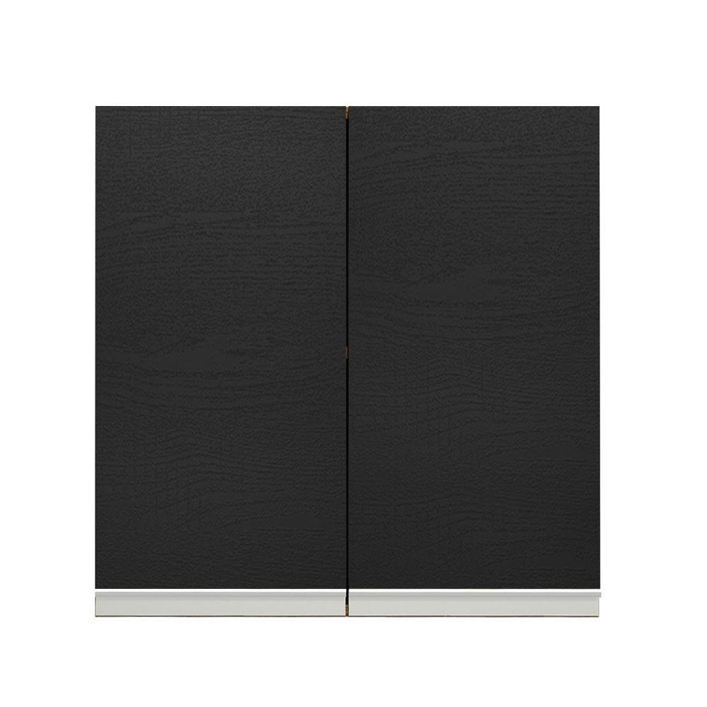 Armário de Cozinha Aéreo 70 cm 2 Portas Rustic/Preto Glamy Madesa