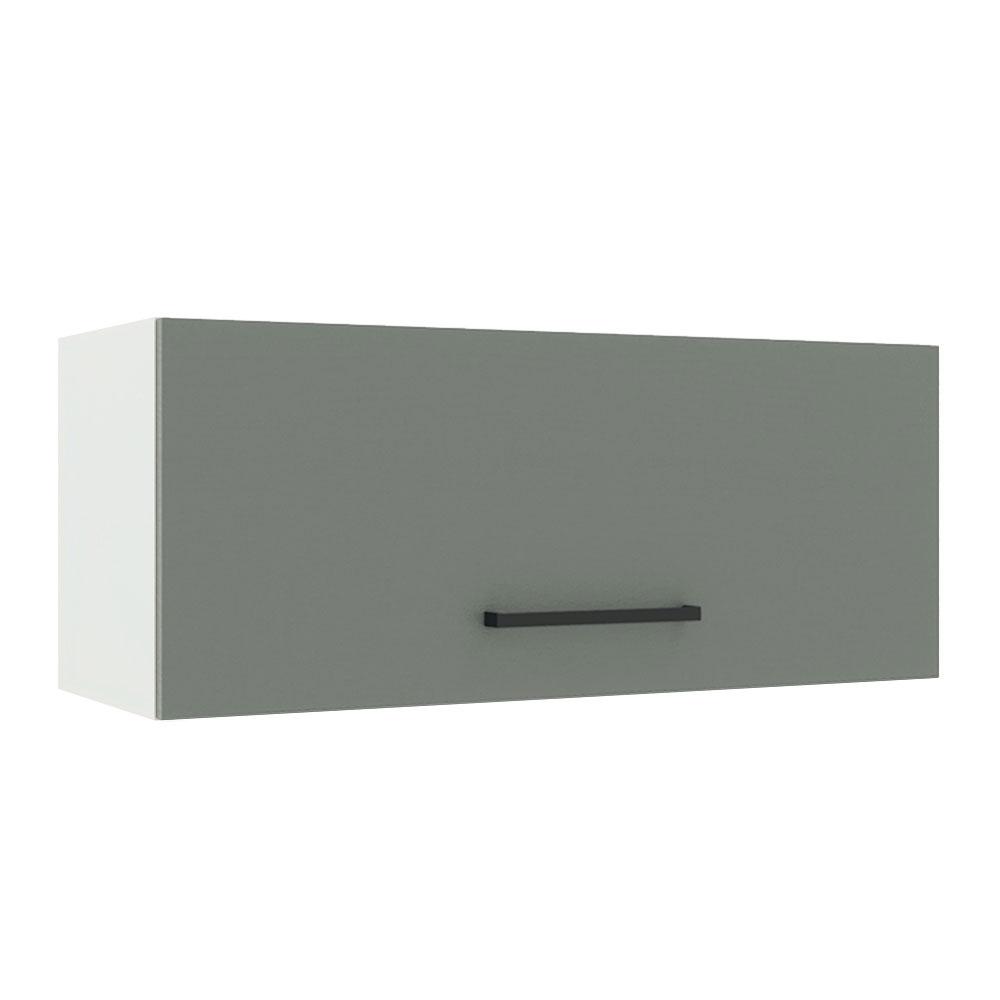 Armário de Cozinha Aéreo 80 cm 1 Porta Basculante Branco/Cinza Agata Madesa