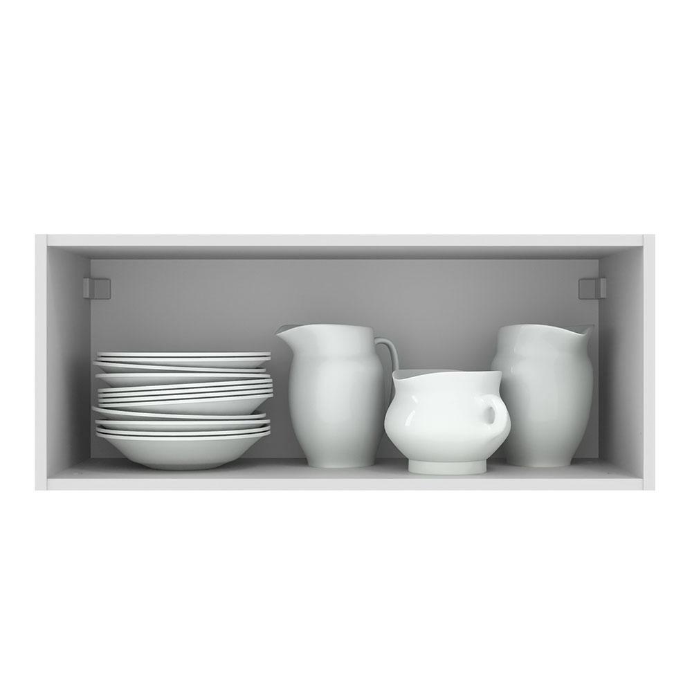 Armário de Cozinha Aéreo 80 cm 1 Porta Basculante Branco/Crema Agata Madesa