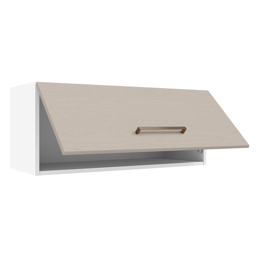Armário de Cozinha Aéreo 80 cm 1 Porta Basculante Branco/Crema Agata Madesa