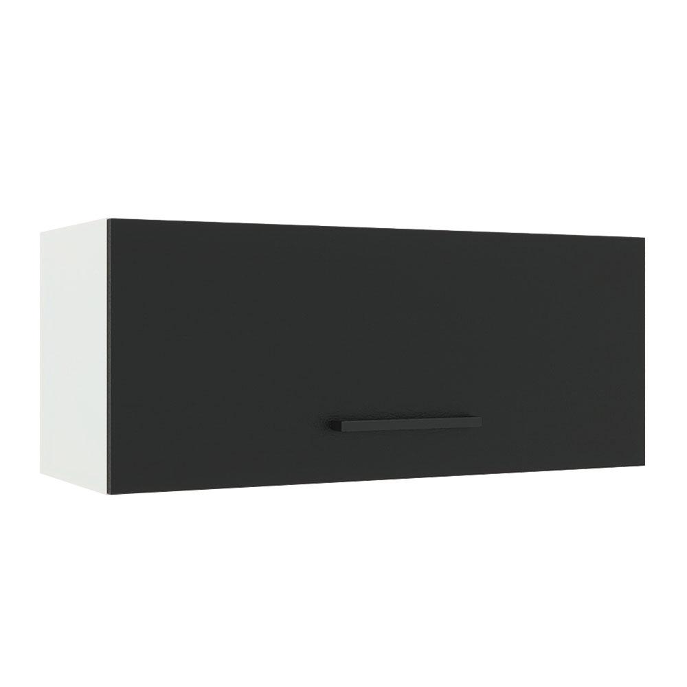Armário de Cozinha Aéreo 80 cm 1 Porta Basculante Branco/Preto Agata Madesa