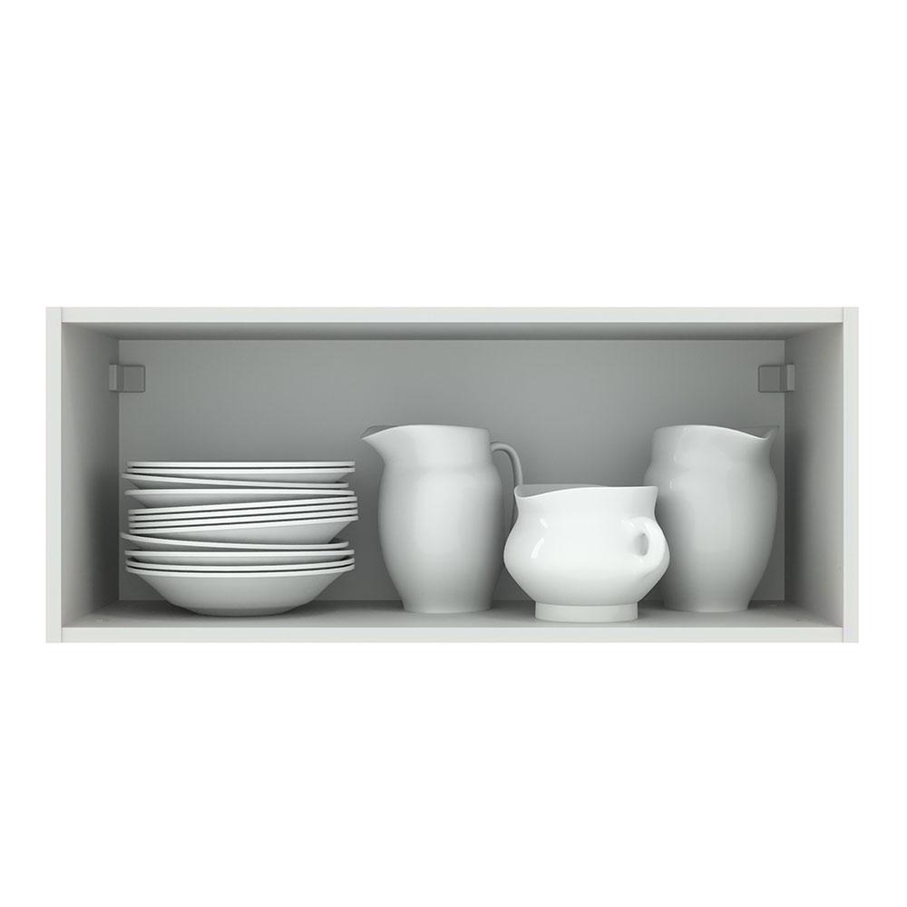 Armário de Cozinha Aéreo 80 cm 1 Porta Basculante Branco/Preto Agata Madesa
