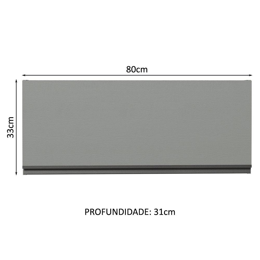 Armário de Cozinha Aéreo 80 cm 1 Porta Basculante Cinza Nice Madesa