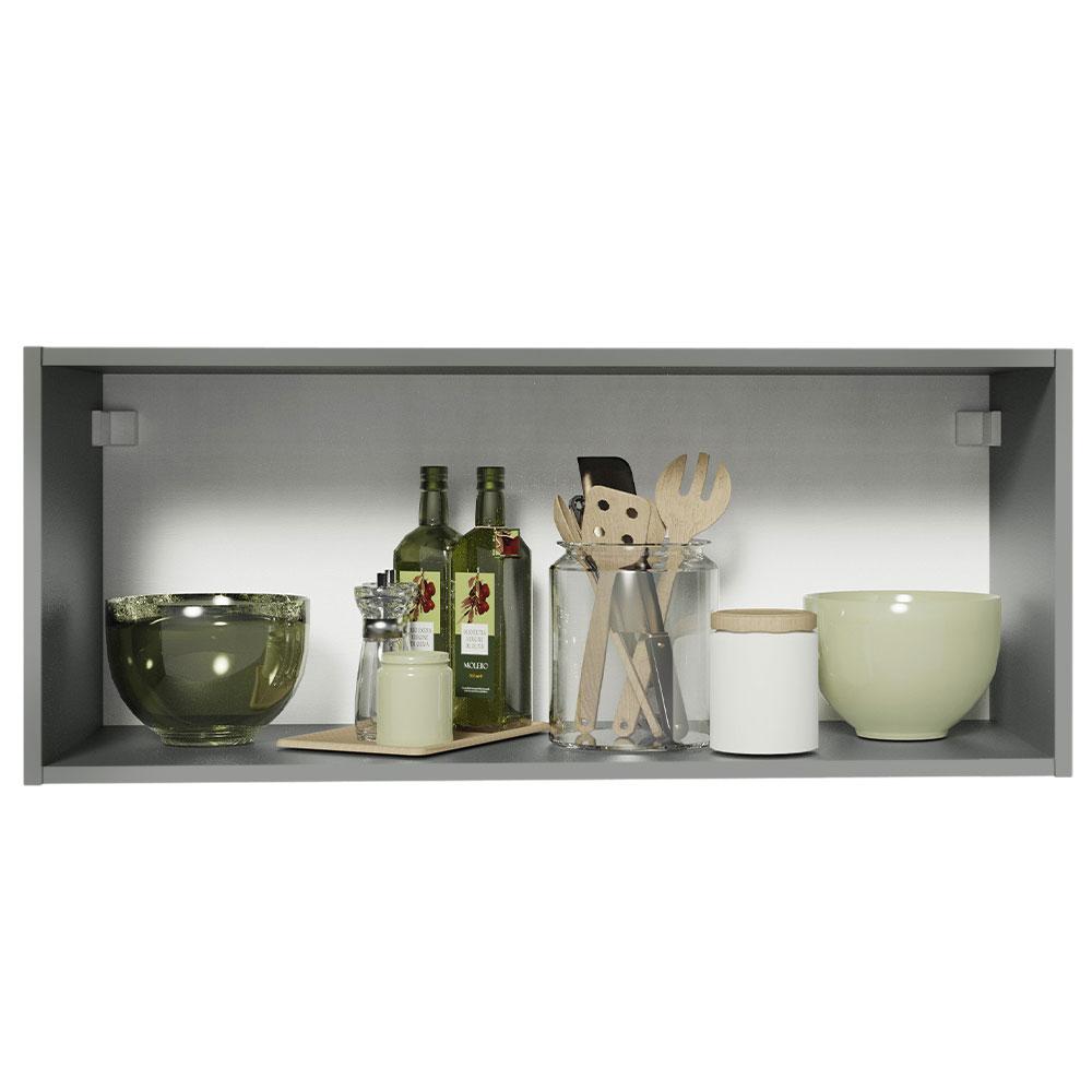 Armário de Cozinha Aéreo 80 cm 1 Porta Basculante Cinza Nice Madesa