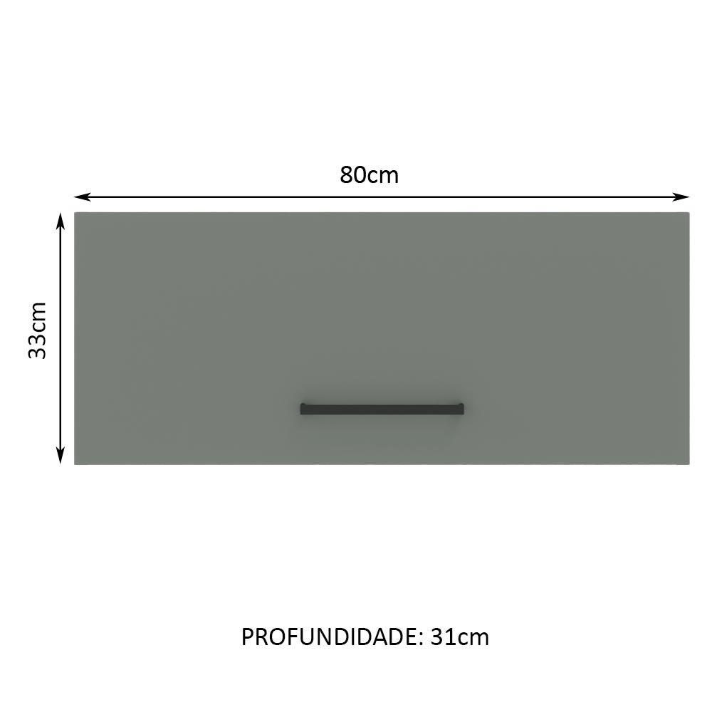 Armário de Cozinha Aéreo 80 cm 1 Porta Basculante Rustic/Cinza Agata Madesa