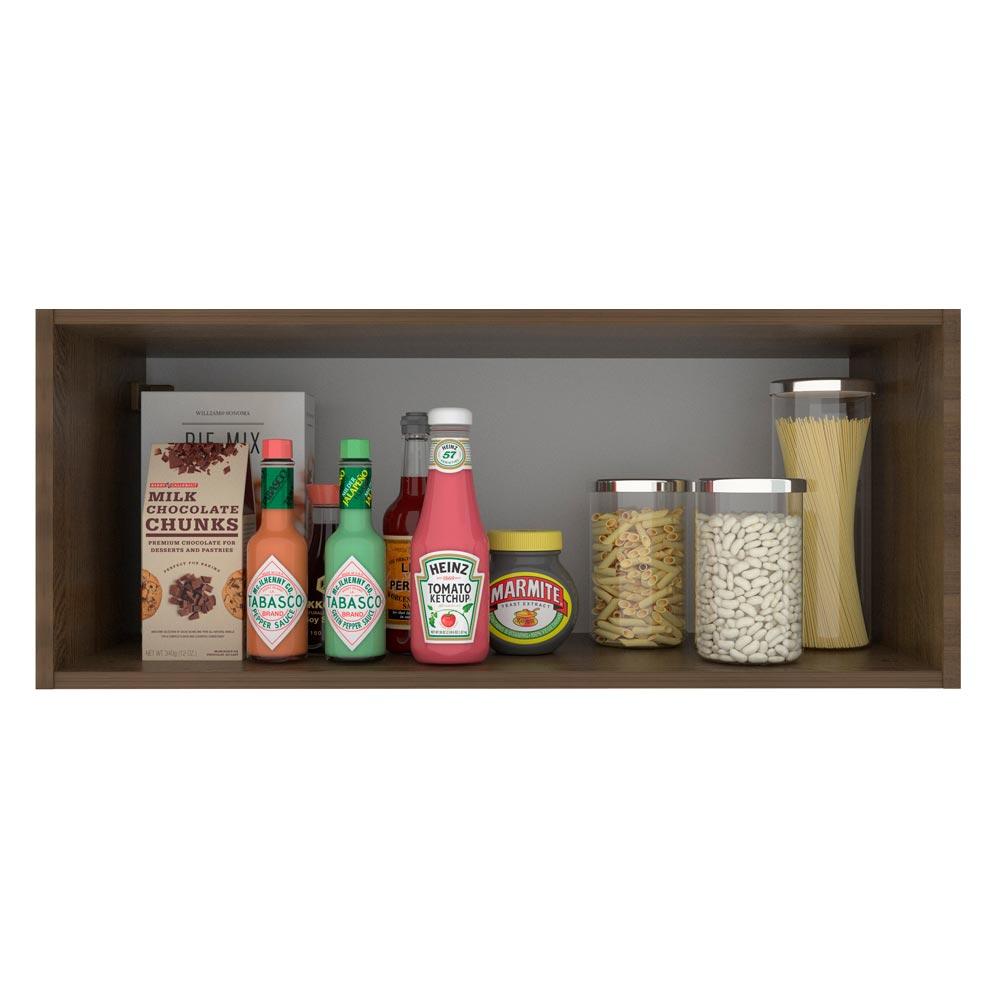 Armário de Cozinha Aéreo 80 cm 1 Porta Basculante Rustic/Cinza Agata Madesa