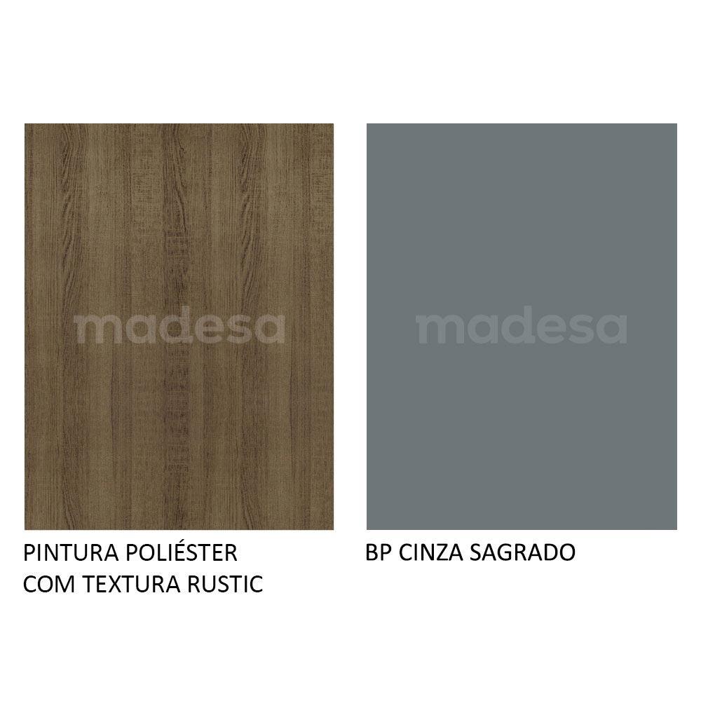 Armário de Cozinha Aéreo 80 cm 1 Porta Basculante Rustic/Cinza Agata Madesa