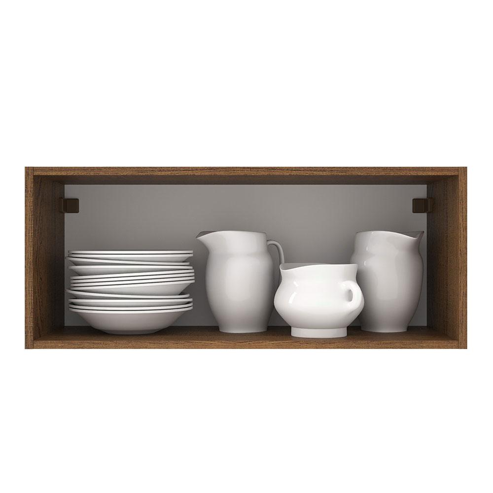 Armário de Cozinha Aéreo 80 cm 1 Porta Basculante Rustic/Crema Agata Madesa