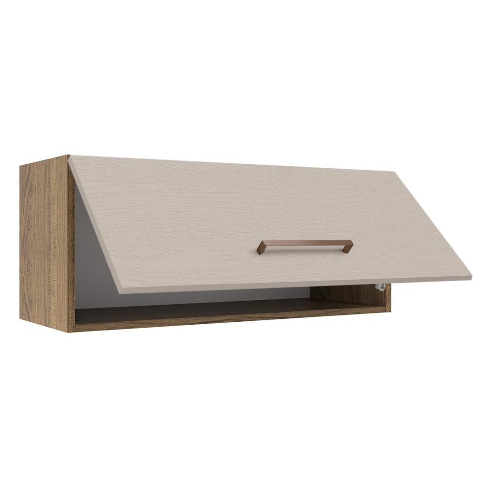 Armário de Cozinha Aéreo 80 cm 1 Porta Basculante Rustic/Crema Agata Madesa