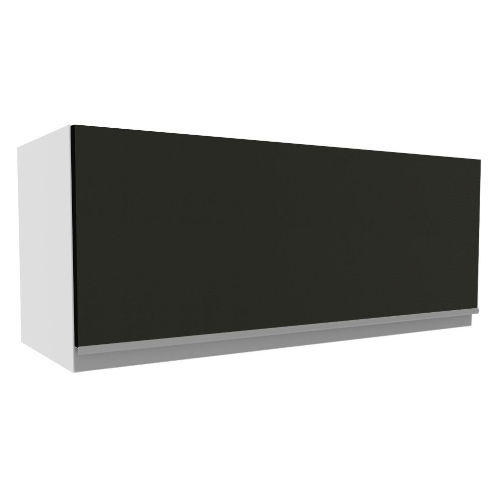 Armário de Cozinha Aéreo 80 cm 1 Porta Branco/Preto Glamy Madesa