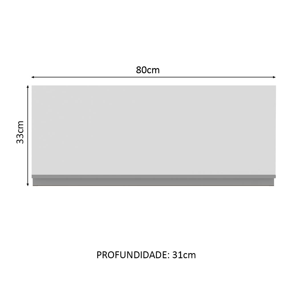 Armário de Cozinha Aéreo 80 cm 1 Porta Rustic/Branco Glamy Madesa