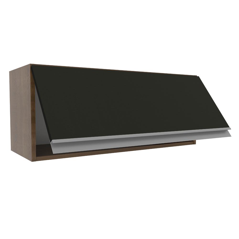 Armário de Cozinha Aéreo 80 cm 1 Porta Rustic/Preto Glamy Madesa