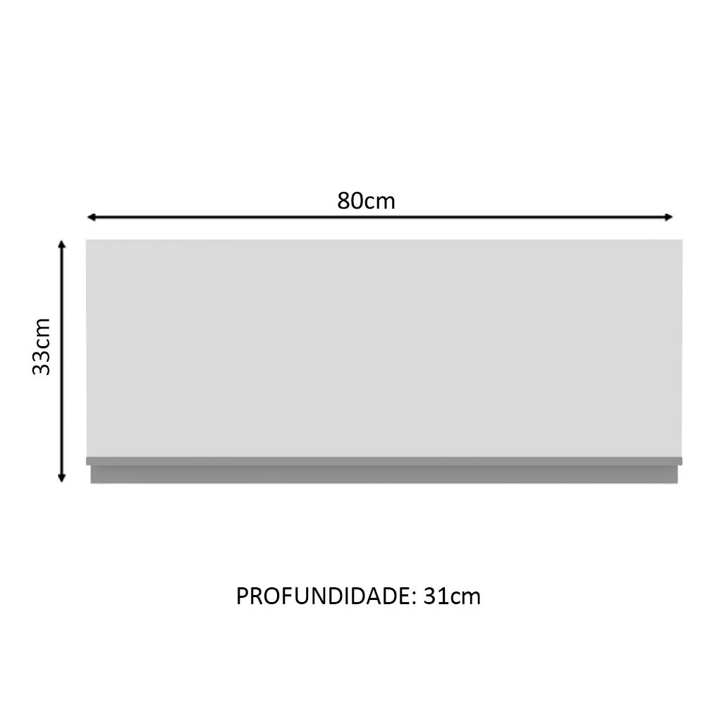 Armário de Cozinha Aéreo 80 cm 1 Porta Suspensa Branco Glamy Madesa