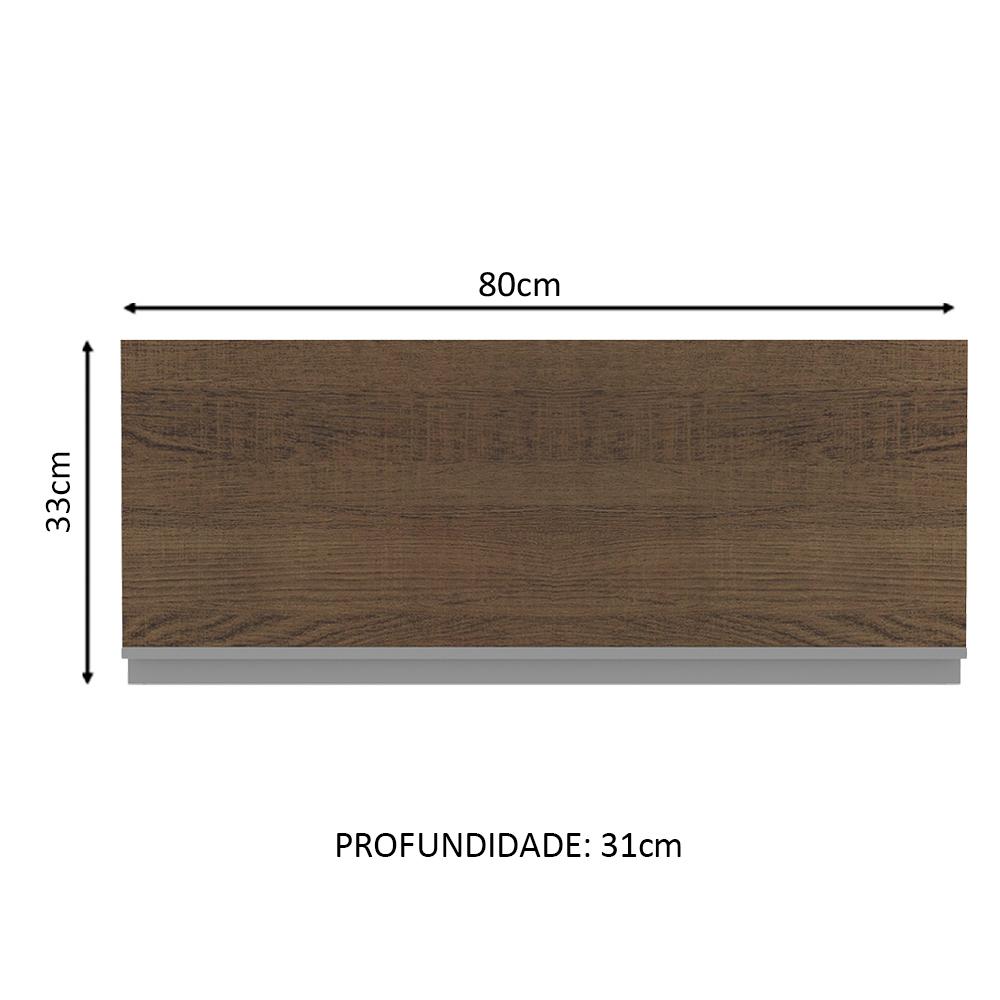 Armário de Cozinha Aéreo 80 cm 1 Porta Suspensa Branco/Rustic Glamy Madesa