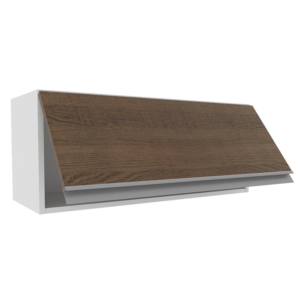 Armário de Cozinha Aéreo 80 cm 1 Porta Suspensa Branco/Rustic Glamy Madesa