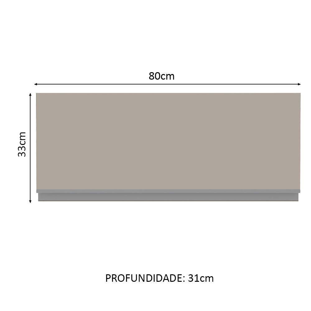Armário de Cozinha Aéreo 80 cm 1 Porta Suspensa Rustic/Crema Glamy Madesa