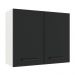 Armário de Cozinha Aéreo 80 cm 2 Portas Branco/Preto Agata Madesa