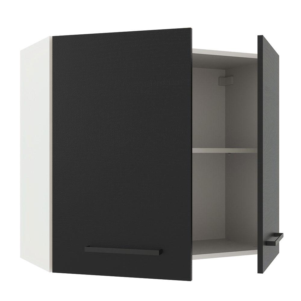 Armário de Cozinha Aéreo 80 cm 2 Portas Branco/Preto Agata Madesa