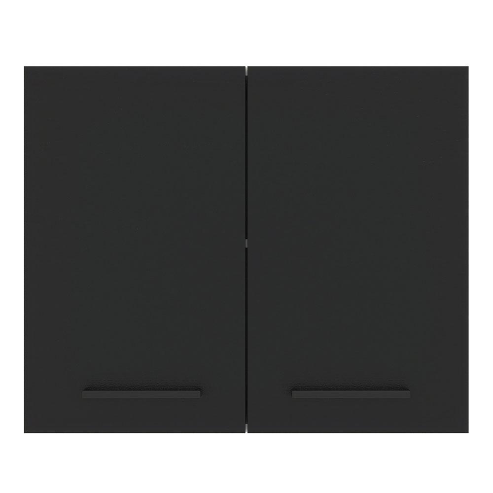 Armário de Cozinha Aéreo 80 cm 2 Portas Branco/Preto Agata Madesa