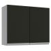 Armário de Cozinha Aéreo 80 cm 2 Portas Branco/Preto Glamy Madesa