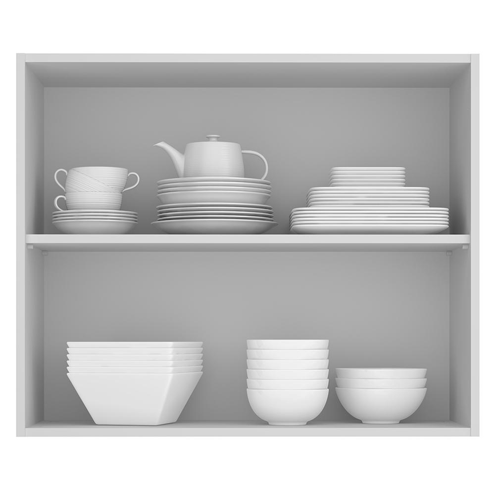 Armário de Cozinha Aéreo 80 cm 2 Portas Branco/Preto Glamy Madesa
