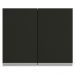 Armário de Cozinha Aéreo 80 cm 2 Portas Branco/Preto Glamy Madesa