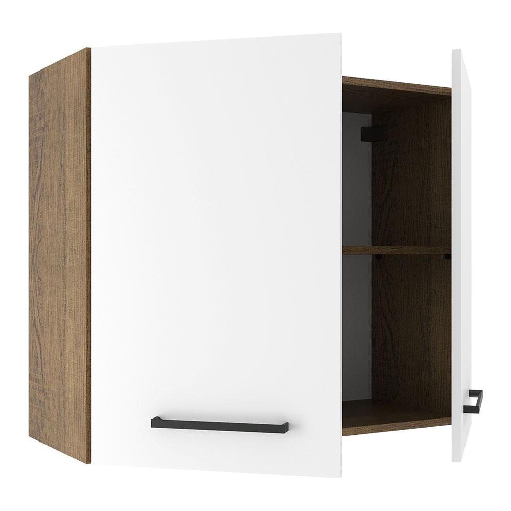 Armário de Cozinha Aéreo 80 cm 2 Portas Rustic/Branco Agata Madesa
