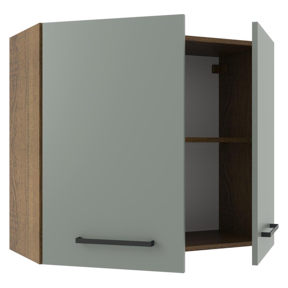 Armário de Cozinha Aéreo 80 cm 2 Portas Rustic/Cinza Agata Madesa
