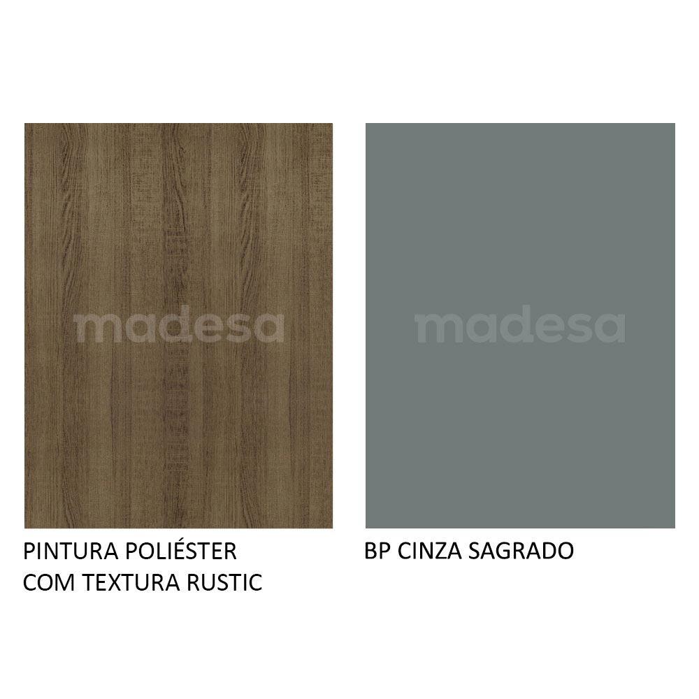 Armário de Cozinha Aéreo 80 cm 2 Portas Rustic/Cinza Agata Madesa