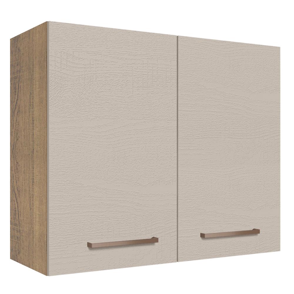 Armário de Cozinha Aéreo 80 cm 2 Portas Rustic/Crema Agata Madesa