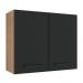 Armário de Cozinha Aéreo 80 cm 2 Portas Rustic/Preto Agata Madesa