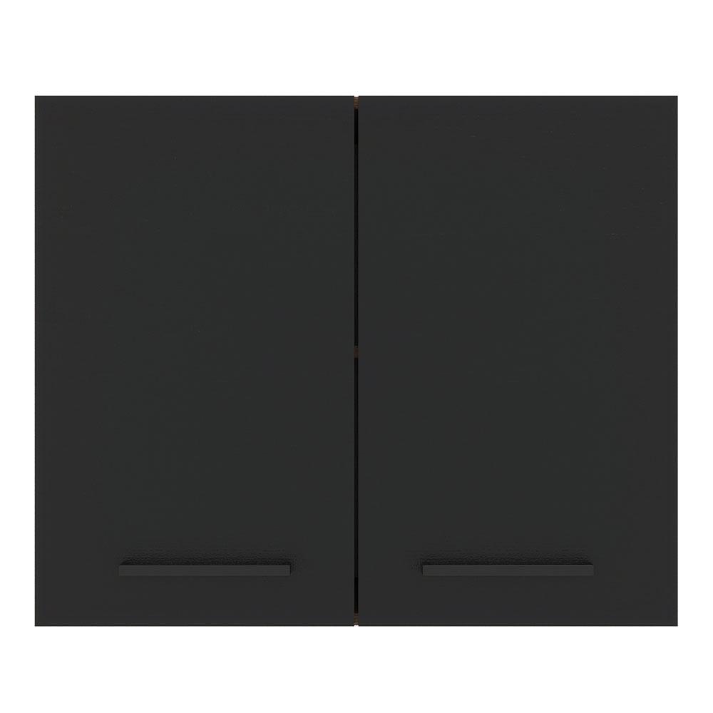 Armário de Cozinha Aéreo 80 cm 2 Portas Rustic/Preto Agata Madesa